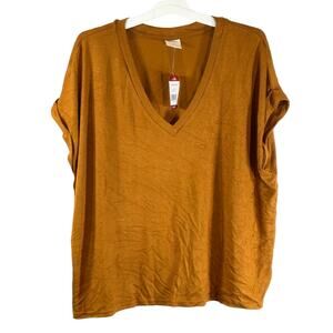 Mod Ref Women's Short Sleeve Blouse, Rust Color, Sz XL, NWT
